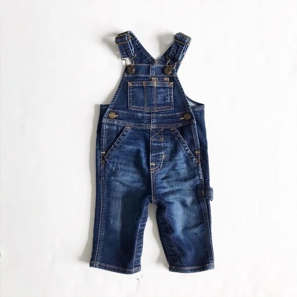 BABygap stretchy dark denim overalls EUC 3-6m - Picture 1 of 4